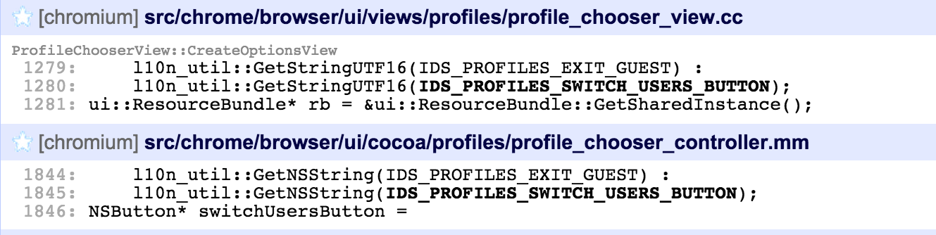 The files that are relevant and appear in the search are 'profile_chooser_view.cc' and 'profile_chooser_controller.mm'